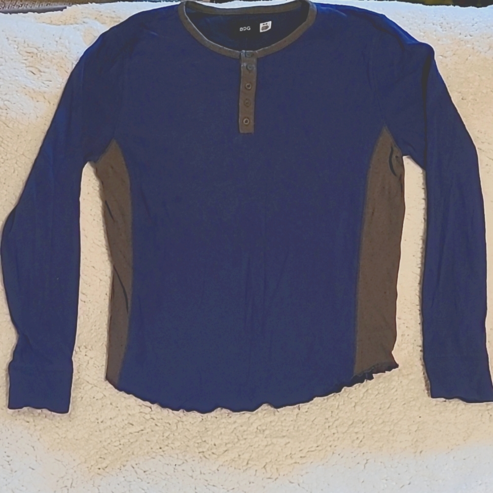 BDG Blue and Gray Long Sleeve Shirt - US M